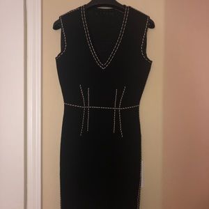 BCBG Sexy V-neck Stitch Detailing Ponte Dress